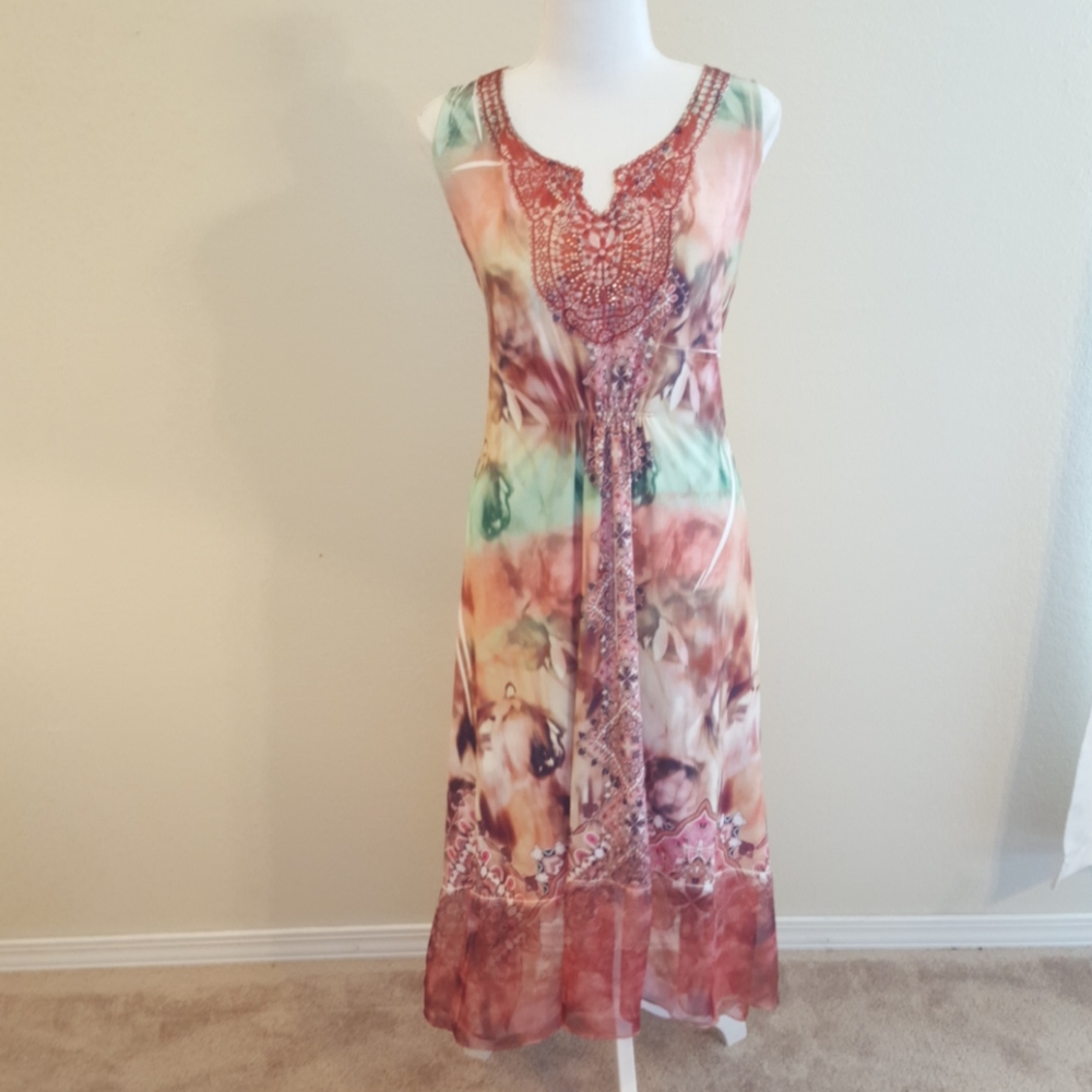 silky tank dress handkerchief sides 1X